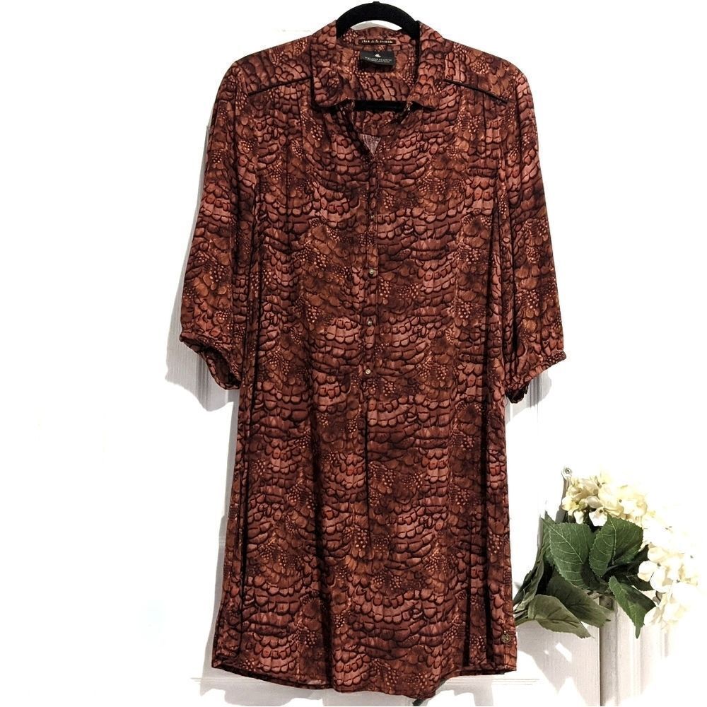Scotch and Soda Maison Scotch La Femme Selon Marie Red Snakeskin Print Dress